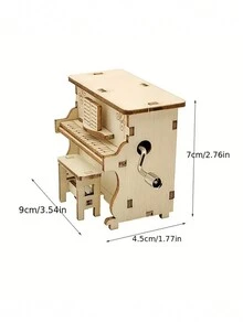 QYeah 1pc DIY Mini Wooden Piano Craft Kit, A Handmade Arts & Crafts Project For Hobby Enthusiasts - Beige - View 5
