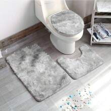 3pcs Bathroom Carpet Set With 3pcs Shower Mat, U-Shaped Toilet Mat And Super Absorbent Ultra-Fine Fiber Plush Bath Mat, Slip Resistant, Machine Washable, Fluffy Bath Rug Home Bathroom Decor Outdoor Rug Door Mat Fall Decor Bathroom Accessories Back To School Entryway Decor - Multicolor - View 24