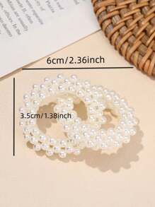 复古超大双/三圈珍珠耳环，时尚潮流设计