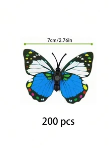 15/30/60/200 pièces Papillons 3D réalistes de couleurs aléatoires, à double face adhésive, décoration murale pour salon, chambre à coucher, luminaire, décoration de maison, décoration de fête d'anniversaire et de festival, autocollants, décalcomanie murale, décalcomanie vinyle pour décorations de maison, articles de décoration de printemps pour rafraîchir votre maison, autocollants de décoration Rama, cadeaux de remise des diplômes