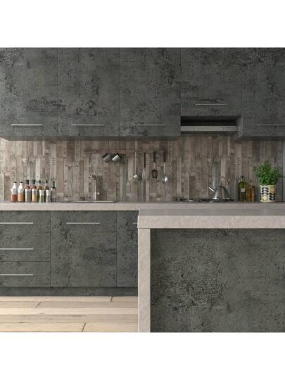 1Roll 15.7in*196.8/118.1/39.3in Old Concrete Wand Peel Stick Wallpaper Bathroom Renter Friendly Dark Grijs Cement Mural Bedroom Self Adhesive Contact Paper Vinyl Wrap Bureau Hoes view 4