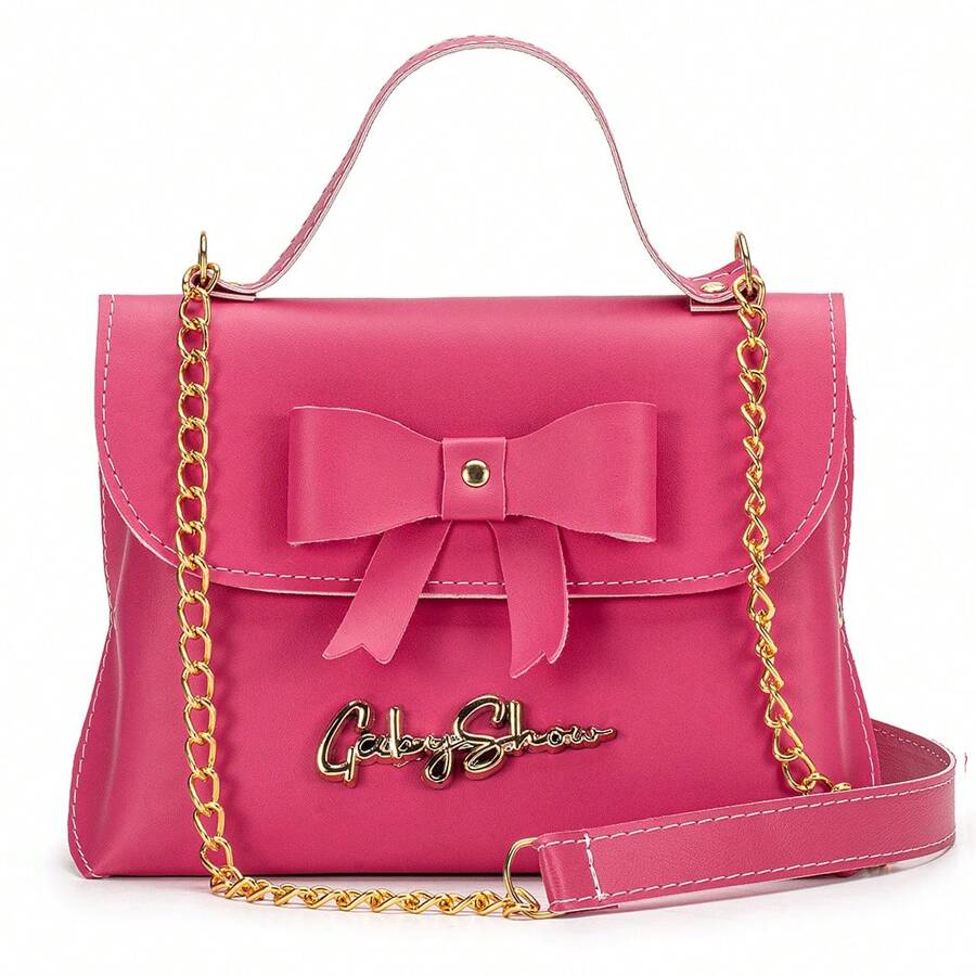 Bauzinho Women's Bag With Bow Small Shoulder And Hand Strap Gaby Show - Màu Hồng Tươi - Xem 1