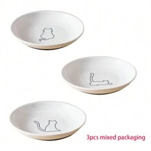 shuo ni mao yi 寵物陶瓷碗北歐貓碗高足陶瓷貓食碗小吃可預防頸椎病和翻轉貓食碗餵食托盤 - 彩色 - 查看 11