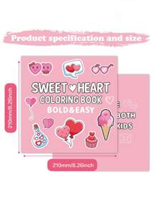 1pc Creative Coloring Cards For Sweet Heart Cartoon Doodle Coloring Book, Birthday/Holiday Gift Back To School - Yellow+Pink - View 4