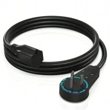 Maximm Cable 360° Rotating Flat Plug Extension Cord/Wire, 3 Prong Grounded Wire - UL Certified - 黑色 - 查看 1