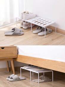 1pc Multi-Functional Detachable & Extendable Shoe Rack, Space Saving Organizer For Home, Living Room, Bedroom, Dorm Space - Holds Shoes, Slippers - White - View 4