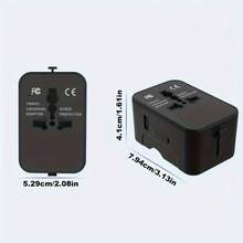 Universal Travel Adapter, Portable Worldwide All-In-One Plug Adapter With 3 USB Ports (2 USB C), International Converter Wall Charger World AC Power Adapter - For USA EU UK AUS - trắng - Xem 7