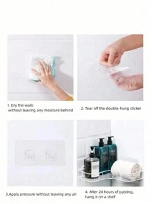 Giá để đồ hình tam giác trong phòng tắm, giá để đồ treo tường đựng sữa tắm, không cần khoan, sắp xếp nhà bếp và nhà vệ sinh - Nhiều màu - Xem 8