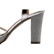 Women Heeled Sandals - Silver - View 3