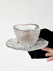 1件/2件（杯+碟）日式糖水碗、可爱少女鸟巢酸奶碗、高档玻璃碗盘套装、甜品碗 - 無色 - 查看 11