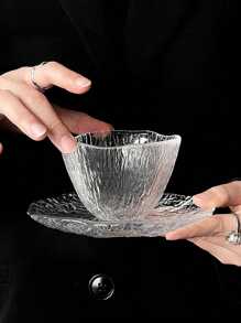 1件/2件（杯+碟）日式糖水碗、可爱少女鸟巢酸奶碗、高档玻璃碗盘套装、甜品碗 - 無色 - 查看 10