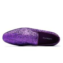 UUBARIS Mens Glitter Loafers Dress Slip On Party Wedding Penny Sparkly Shoes - 紫色 - 查看 6