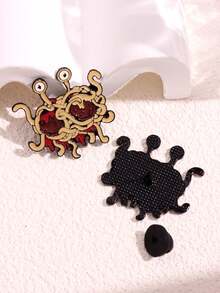 1pc Cyberpunk Gothic Abstract Monster Eye Brooch, Metal Badge For Bag - Multicolor - View 6