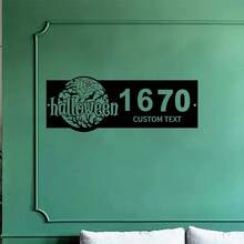 1pc Personalized Halloween Family Name House Metal Address Metal Sign - Custom Spooky Wall Art Decor - Multicolor - View 10