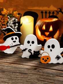 Wooden Ghost Tiered Tray Decor Wooden Table Sign For Home Decor