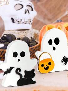 Wooden Ghost Tiered Tray Decor Wooden Table Sign For Home Decor