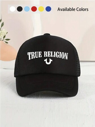 1 件装男女通用儿童棒球帽，适合女孩男孩透气网眼棒球帽可调节户外防晒遮阳帽