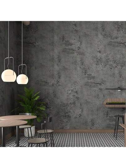 1Roll 15.7in*196.8/118.1/39.3in Old Concrete Wand Peel Stick Wallpaper Bathroom Renter Friendly Dark Grijs Cement Mural Bedroom Self Adhesive Contact Paper Vinyl Wrap Bureau Hoes