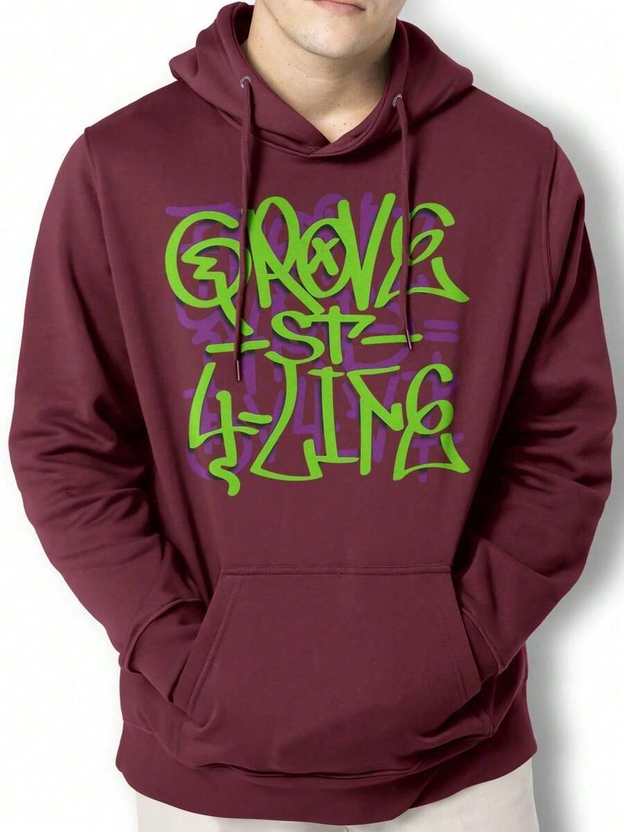 Grove ST Print SA Jacket Sweatshirt Kangaroo GPJ1 - Maroon - View 1