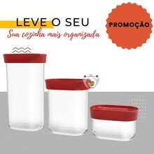 Kit Com 3 Potes Herméticos Cozinha Conjunto De Potes Hermeticos Pequenas Porcoes Para Biscoitos Doces  Farinha  Temperos Porta Mantimentos