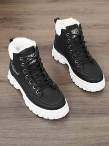 2024 Nuevas botas de nieve de invierno para mujer de talla grande, estilo coreano, informales, con forro térmico, calientes y versátiles para estudiantes