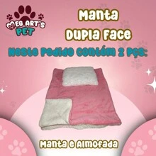 Pet Blanket For Dog Cat Double Sided Soft Sherpa Blanket Warm For Winter And Sherpa Pillow - Màu Hồng baby - Xem 3