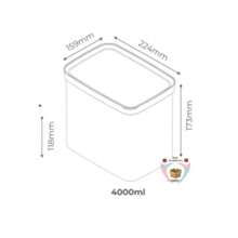 Pote Hermético Cozinha  4 Litros Pote Hermetico 4000ml Porta Mantimentos para grãos arroz ração Resistente