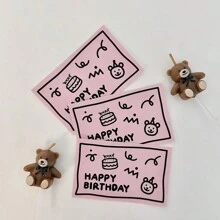 30张简约风格长方形贺卡，生日礼物，鲜花花束包装感谢卡 - 彩色 - 查看 3