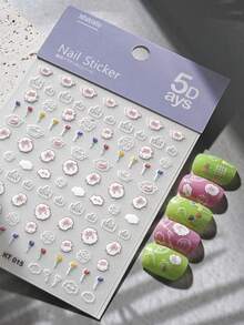 MAOMIA 1pc Cartoon Sheep Nail Art Sticker, DIY Cute Style Nail Decoration Sticker - Multicolor - View 5