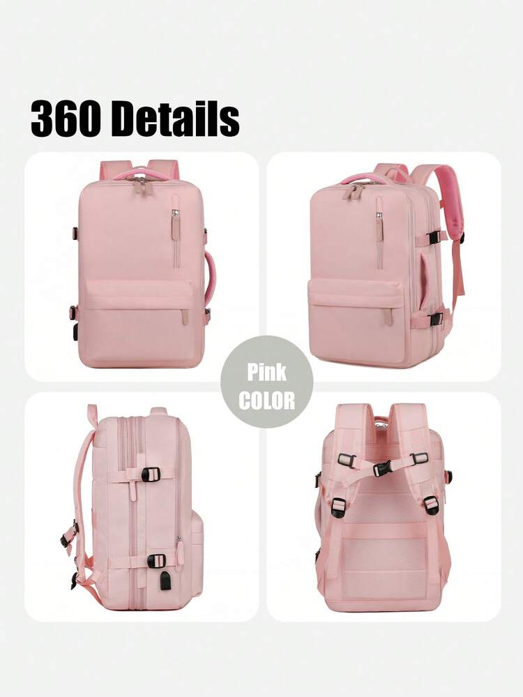 ibeacos Zaino da viaggio sottovuoto, zaino espandibile a compressione sottovuoto da 60 litri, zaino impermeabile per laptop con lucchetto TSA e pompa a vuoto ,nero