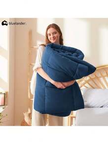 Bluelander Edredón Queen Acolchado, Suave, Hipoalergénico, Acolchado para Toda Estación, Reversible y Ligero - Azul - Ver 7
