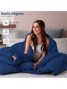 Bluelander Edredón Queen Acolchado, Suave, Hipoalergénico, Acolchado para Toda Estación, Reversible y Ligero - Azul - Ver 2
