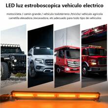 Barra Torreta Estrobo Codigo Leds COB Policia 24 Pulgad 40w, Barra de luz estroboscópica universal COB policía LED , 17 modos de flash, arra de luz estroboscópica de advertencia - Amarillo - Ver 4