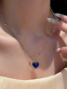 1 件女士变色心形项链，根据不同温度改变颜色，解锁不同风格！情人节、妈妈、母亲、母亲节、礼物