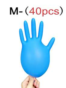 40/70/100 只/一次性丁腈手套，左右手均可使用，男女皆宜，非常适合厨房、洗碗、清洁、美容院、染发、酒店、防水、清洁、洗衣，以及水产养殖、食品加工、家庭清洁、日常使用和DIY树脂制作工具，粉色、白色、蓝色、紫色、黑色，不含乳胶，无粉， - 彩色 - 查看 64