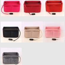 1 件特大/大/中/小多功能大容量毛毡内衬/毛毡化妆包/毛毡储物袋 - 黑色 - 查看 11