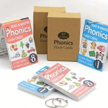 I Can Read Phonics CVC Word Learning Flashcards, English Flashcards, Educational Learning Toys, Learning School Classroom Supplies, Educational Reading Toys For Indoor And Outdoor Reading (Some Accessories Are Random, With Two Metal Rings Included), Best Gift (Style Random)
