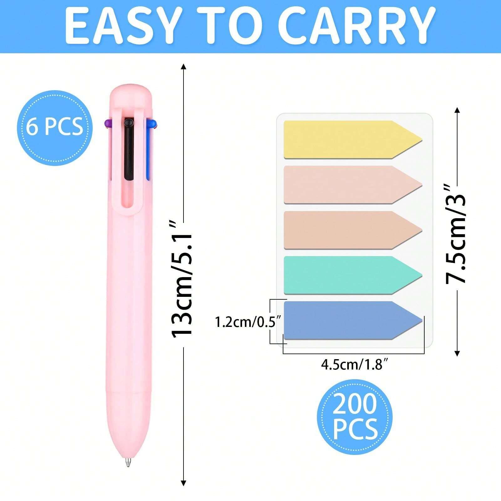 Multi Color Pen Macron 6-Pack Versatile 6-Color Ballpoint Pens - Smooth ...