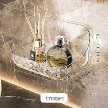 Acrylic Bathroom Storage Rack, Wall Mounted Vanity Organizer,Makeup Cosmetic Shelf For Bathroom - White - View 6