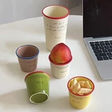 1 Máy Tính Retro Phong Cách Pháp Gốm Tay Cầm Cốc Dùng Một Lần Hình Cốc Thích Hợp Cho Sử Dụng Hàng Ngày, Cốc Cà Phê - Nhiều màu - Xem 7