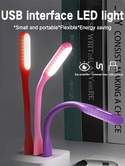1/2pcs Flexible Neck USB LED Night Light, Portable Laptop Interface Desk Lamp For Reading, Studying And More