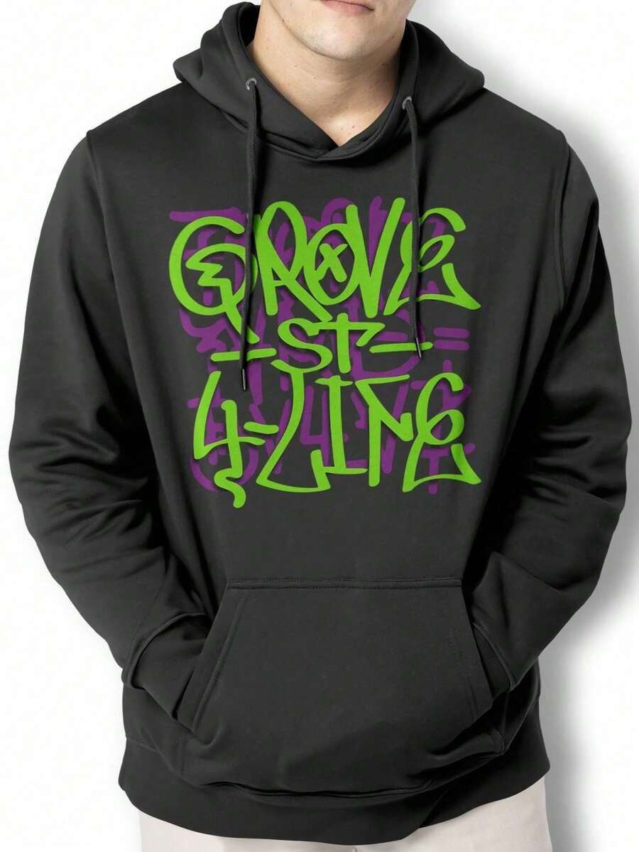 Grove ST Print SA Jacket Sweatshirt Kangaroo GPJ1 - Black - View 1