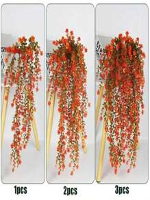 1 حزمة من الزهور الصناعية الواقعية، نباتات اصطناعية، مقاومة للأشعة فوق البنفسجية، ديكور DIY للمنزل والحديقة والطاولة وغرفة المعيشة والزفاف والحفلات الربيعية/الصيفية وأعياد الحب ، أعياد الحب ، هدية