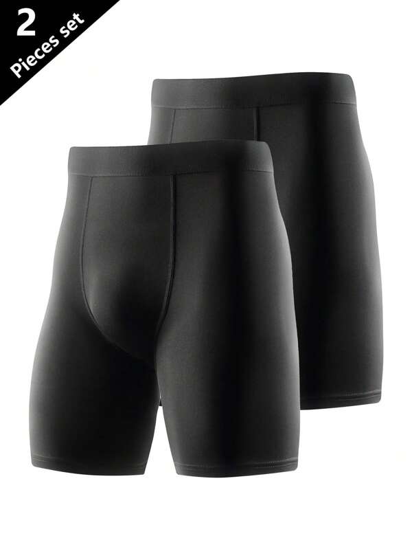 2 Stück/Set Herren Sport-Kompressionsshorts, Fitness Workout Lässig Laufshorts Slim Fit