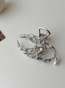 哥特风格金属蜘蛛流苏发夹，发爪夹，女士发夹发饰，发饰，爪夹，发夹，秋冬度假装女士发夹 - 銀色 - 查看 9