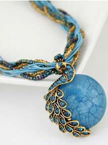 1 chiếc vòng cổ ngọc trai Boho, dây chuyền áo len cổ điển dành cho nữ có mặt dây chuyền hình con công, thích hợp để đeo hàng ngày và dự tiệc - nhiều màu - Xem 10