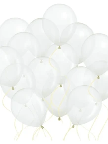 50 Plain Colorful Bladder Balloon 7 Inch Pear Shape Balloons Birthday Party Decoration Tea Reveal Arch - Cristal/Transparente - View 2