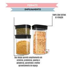 Kit Com 3 Potes Herméticos Cozinha Conjunto De Potes Hermeticos Pequenas Porcoes Para Biscoitos Doces  Farinha  Temperos Porta Mantimentos