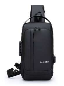 Fashion Anti Theft Backpack Bag Shoulder Crossbody Bag Brown Color Plain Fabric Design - màu đen - Xem 1