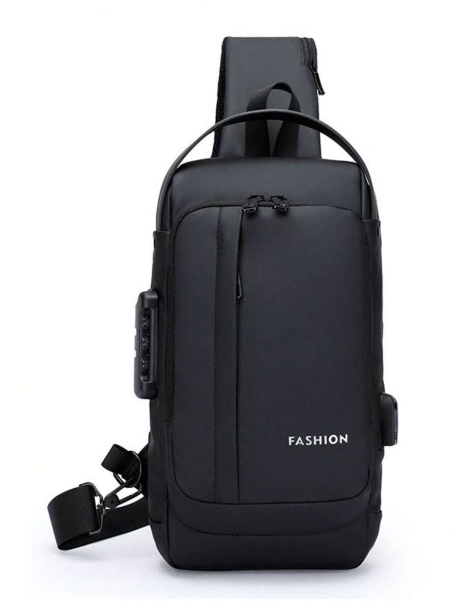 Fashion Anti Theft Backpack Bag Shoulder Crossbody Bag Brown Color Plain Fabric Design - màu đen - Xem 1